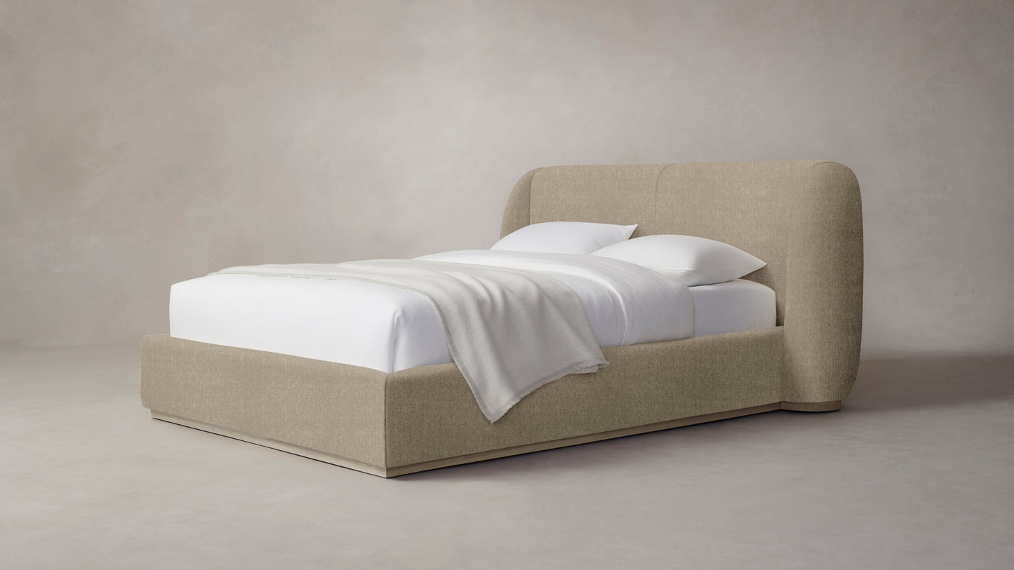 The Smith - Performance Stonewashed Linen Clamshell Bed - 42" Headboard