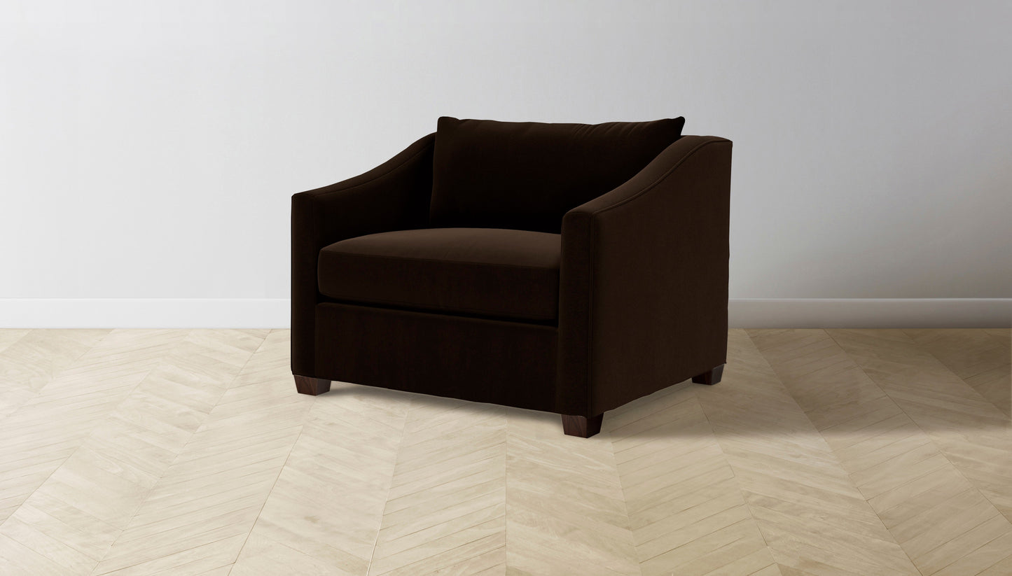 The Sullivan - Mohair Chocolate Chair and a Half