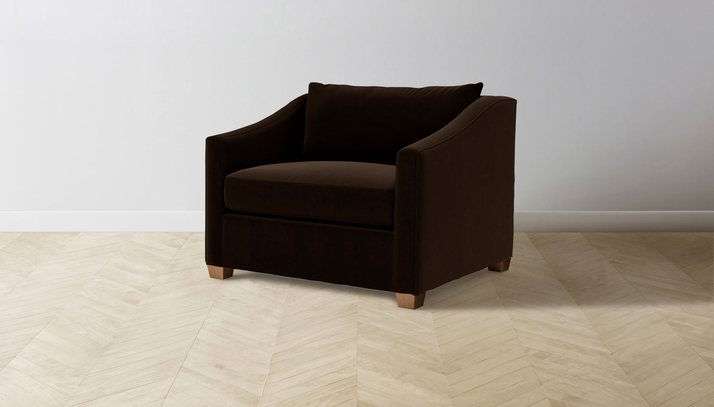 The Sullivan - Mohair Chocolate Chair and a Half