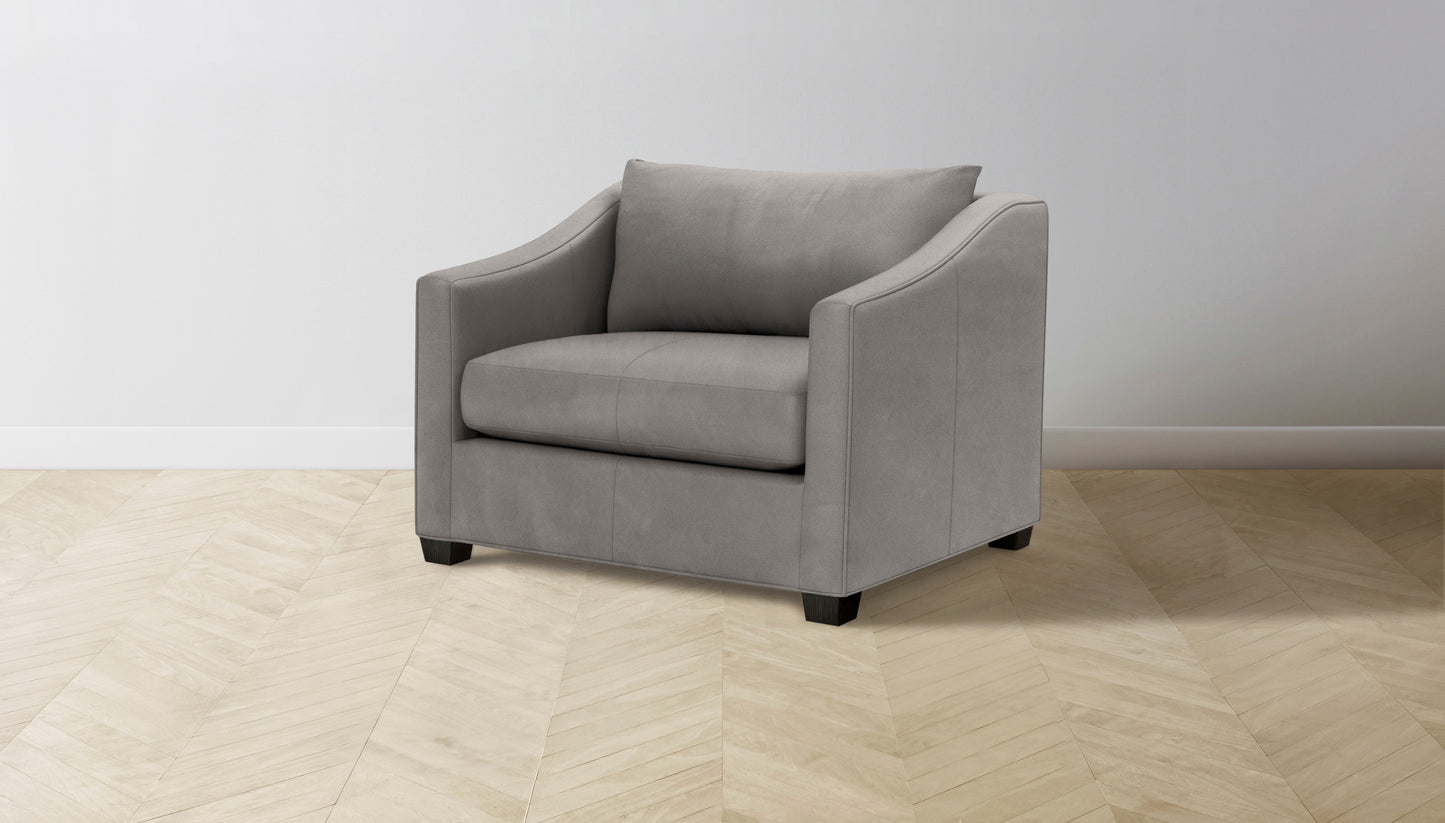The Sullivan - Nubuck Leather Asphalt Chair and a Half