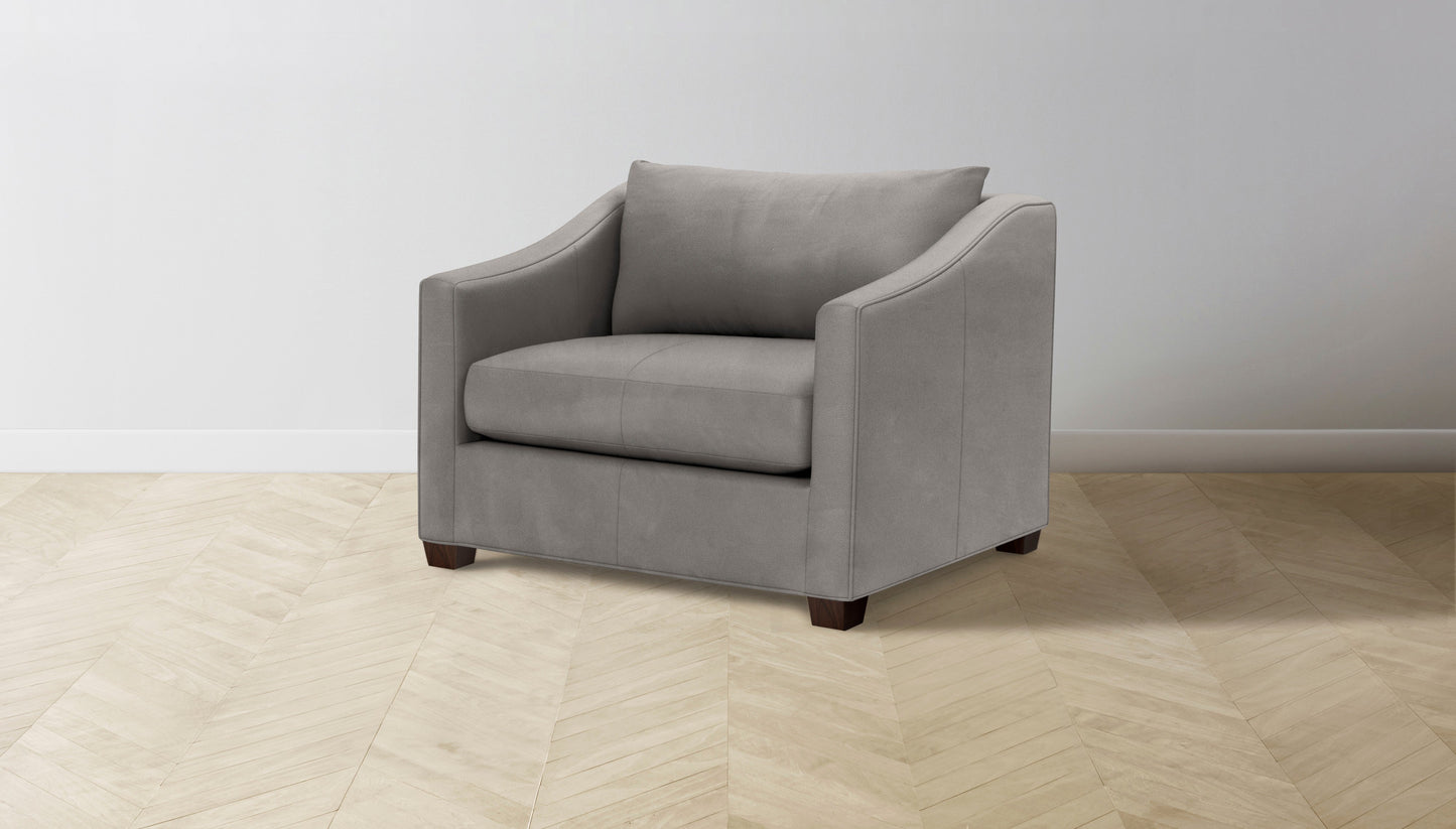 The Sullivan - Nubuck Leather Asphalt Chair and a Half