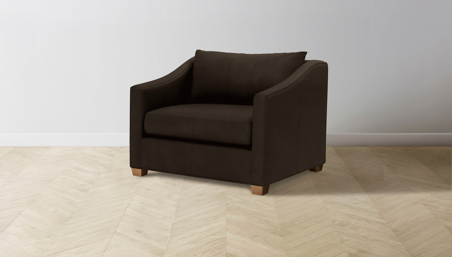 The Sullivan - Nubuck Leather Espresso Chair and a Half
