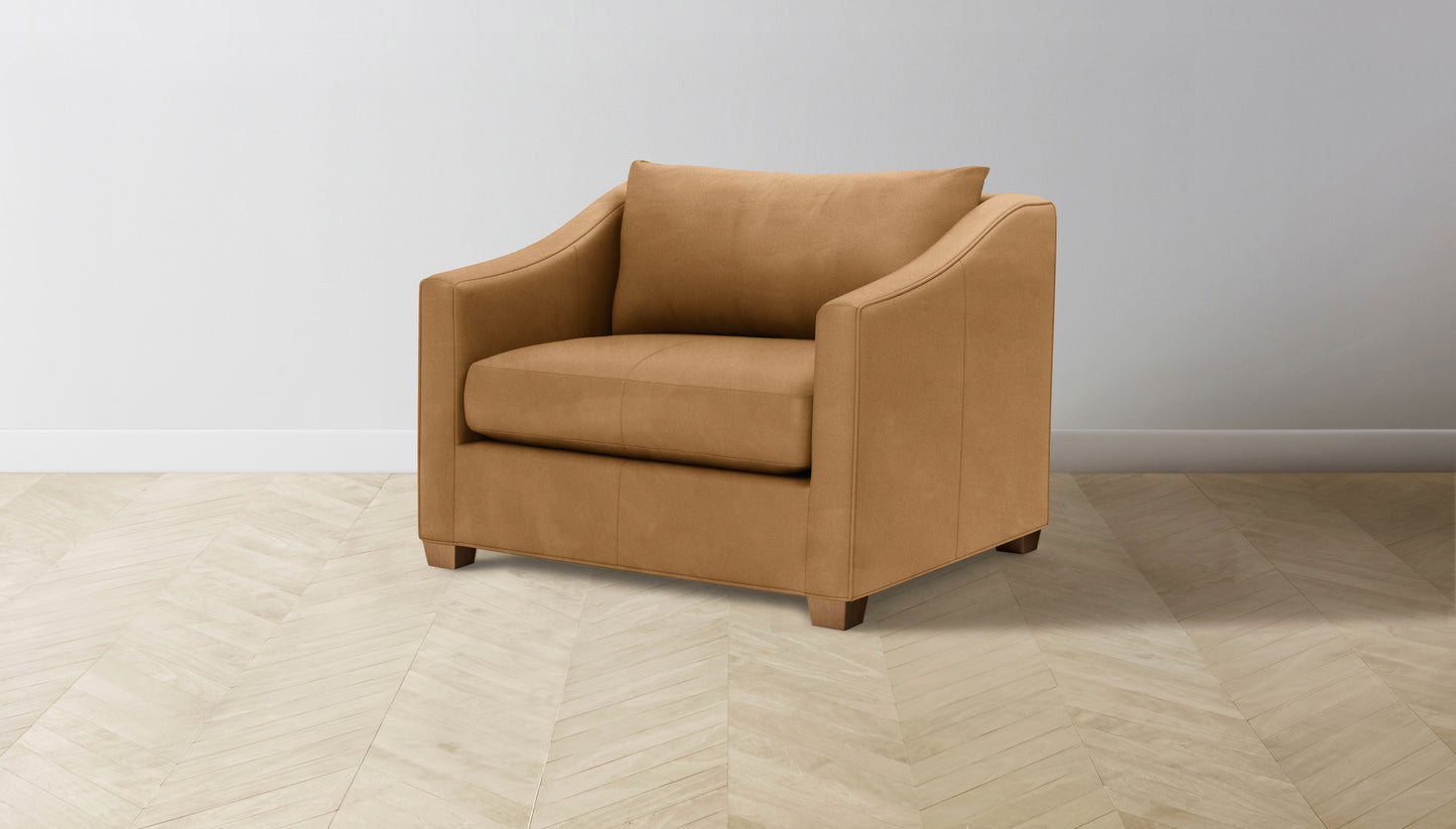 The Sullivan - Nubuck Leather Saddle Chair and a Half