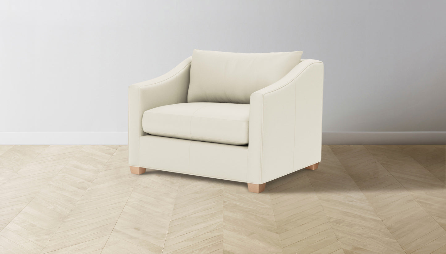 The Sullivan - Pebbled Leather Swan Chair and a Half