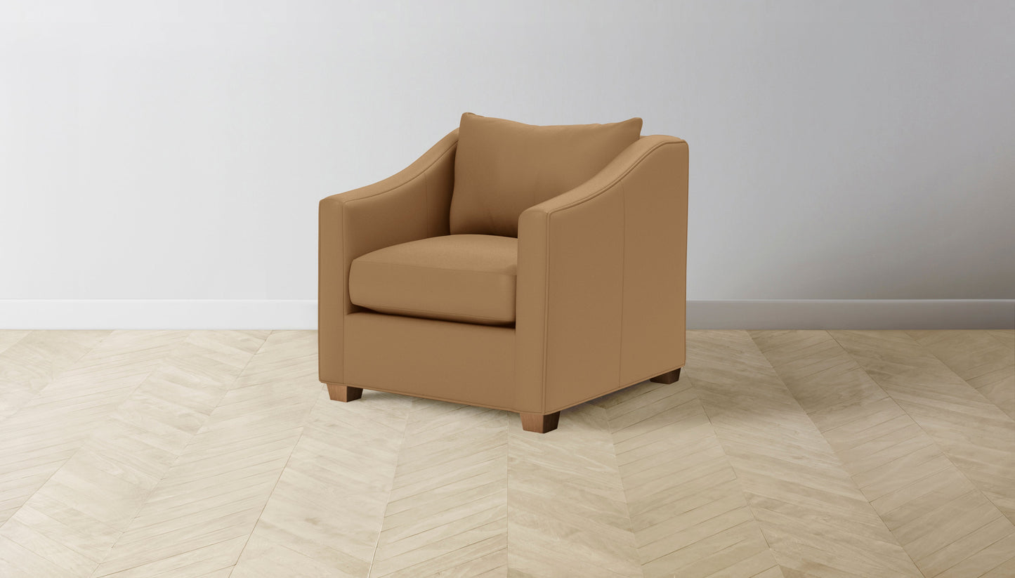 The Sullivan - Pebbled Leather Latte Chair