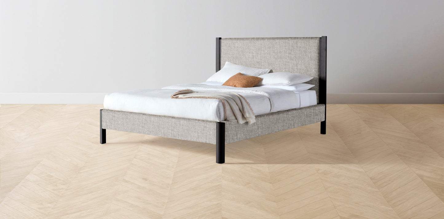 The Thompson - Belgian Linen Agate Bed - 48" Headboard - Upholstered on reverse