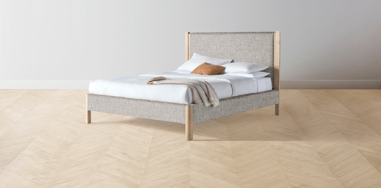 The Thompson - Belgian Linen Agate Bed - 48" Headboard - Upholstered on reverse