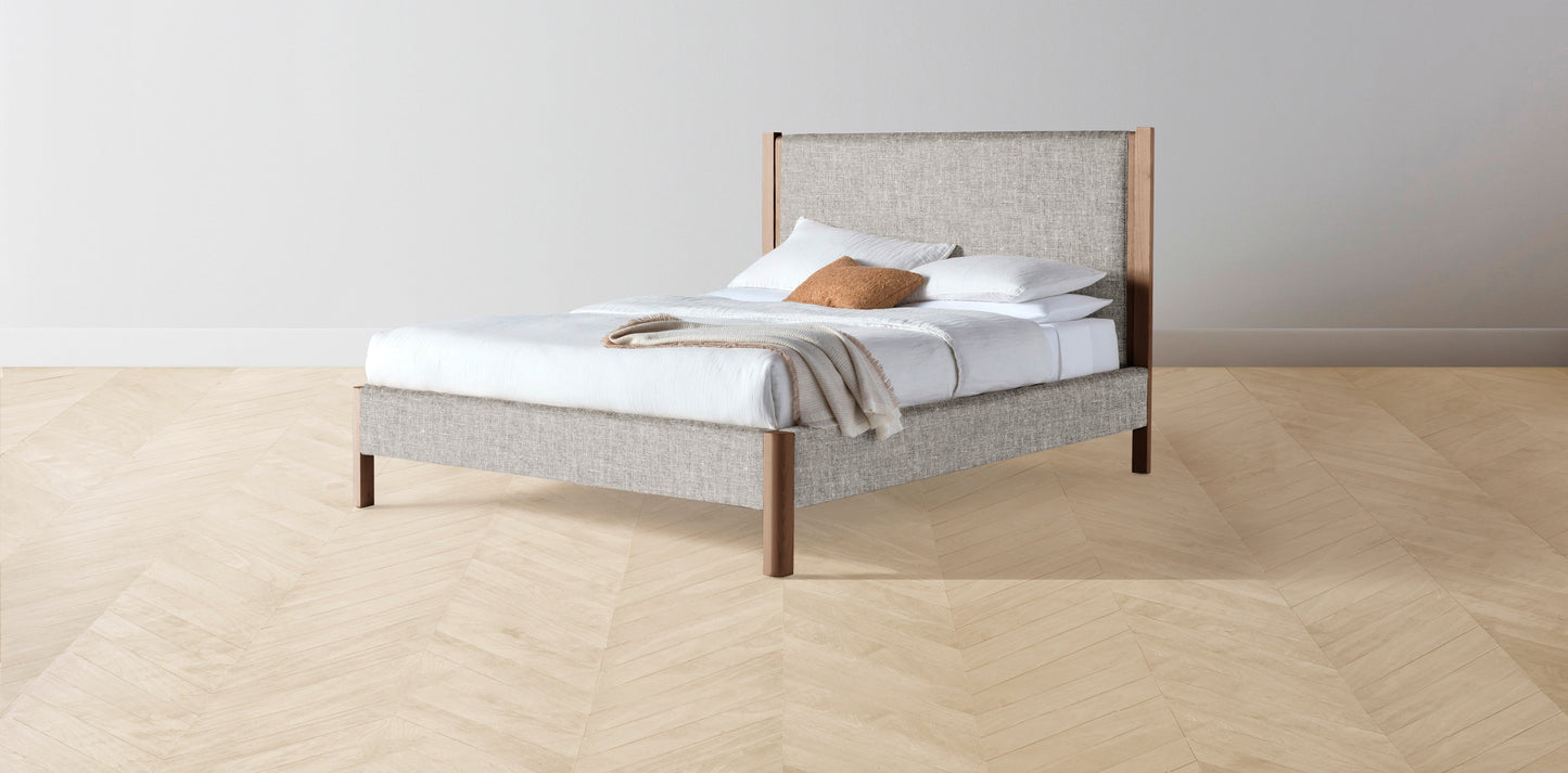 The Thompson - Belgian Linen Agate Bed - 48" Headboard - Upholstered on reverse
