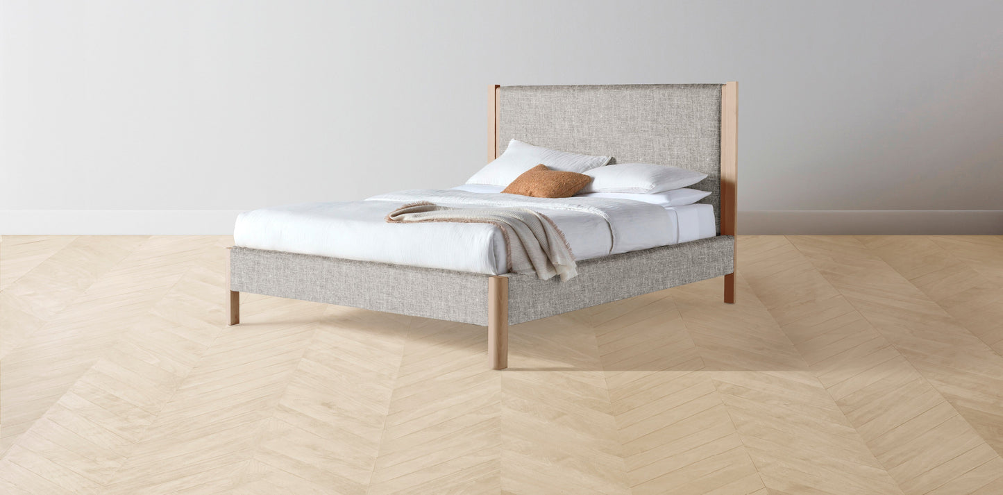 The Thompson - Belgian Linen Agate Bed - 48" Headboard - Upholstered on reverse