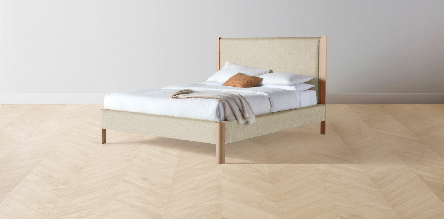 The Thompson - Belgian Linen Alder Bed - 48" Headboard - Muslin on reverse