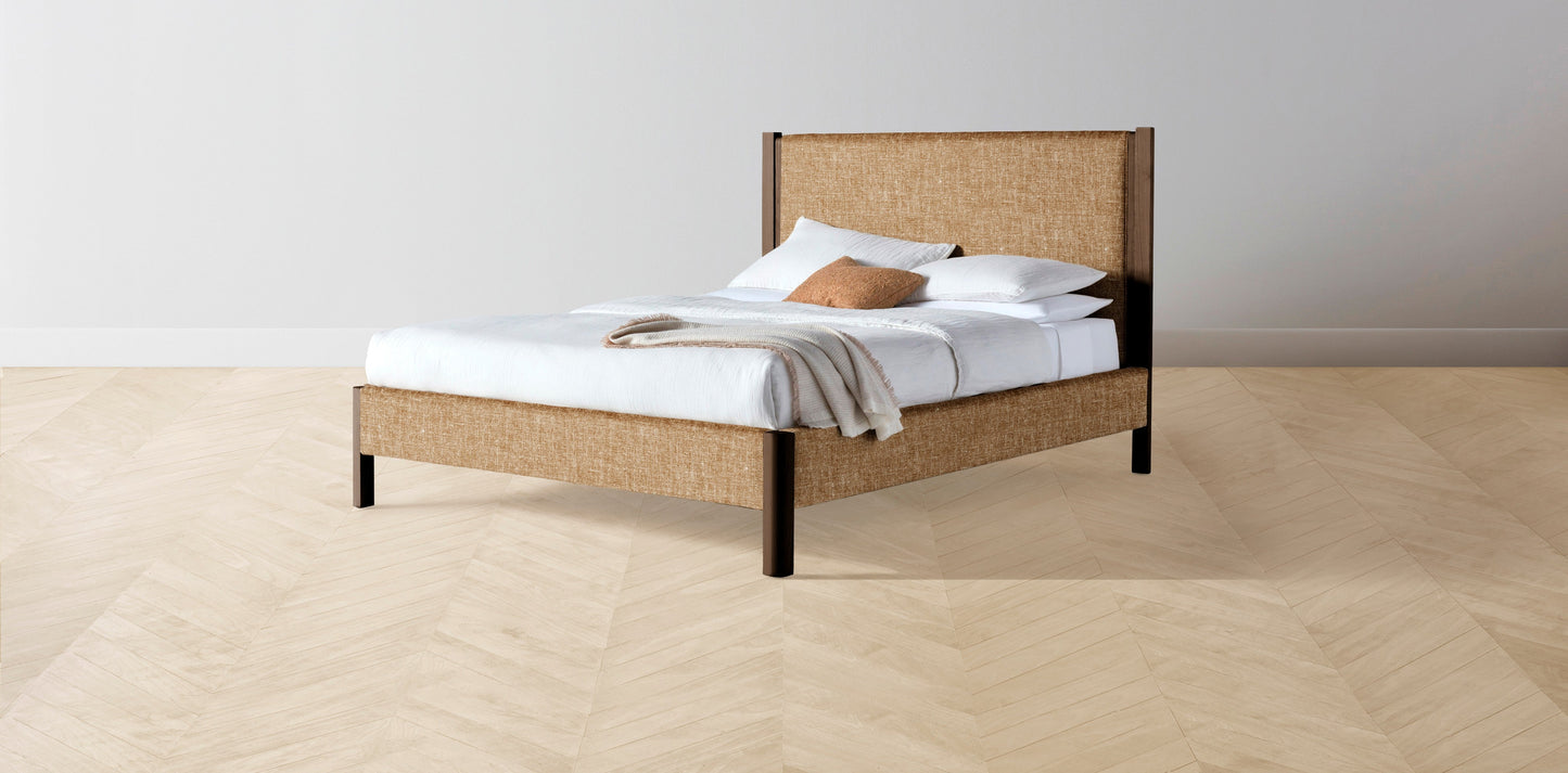 The Thompson - Belgian Linen Chai Bed - 48" Headboard - Upholstered on reverse