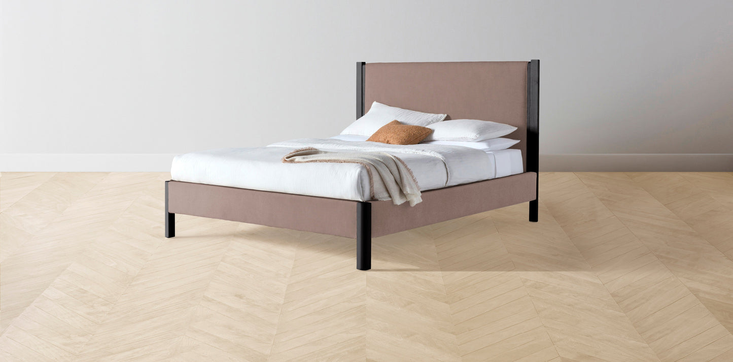 The Thompson - Mohair Peony Bed - 48" Headboard - Upholstered on reverse