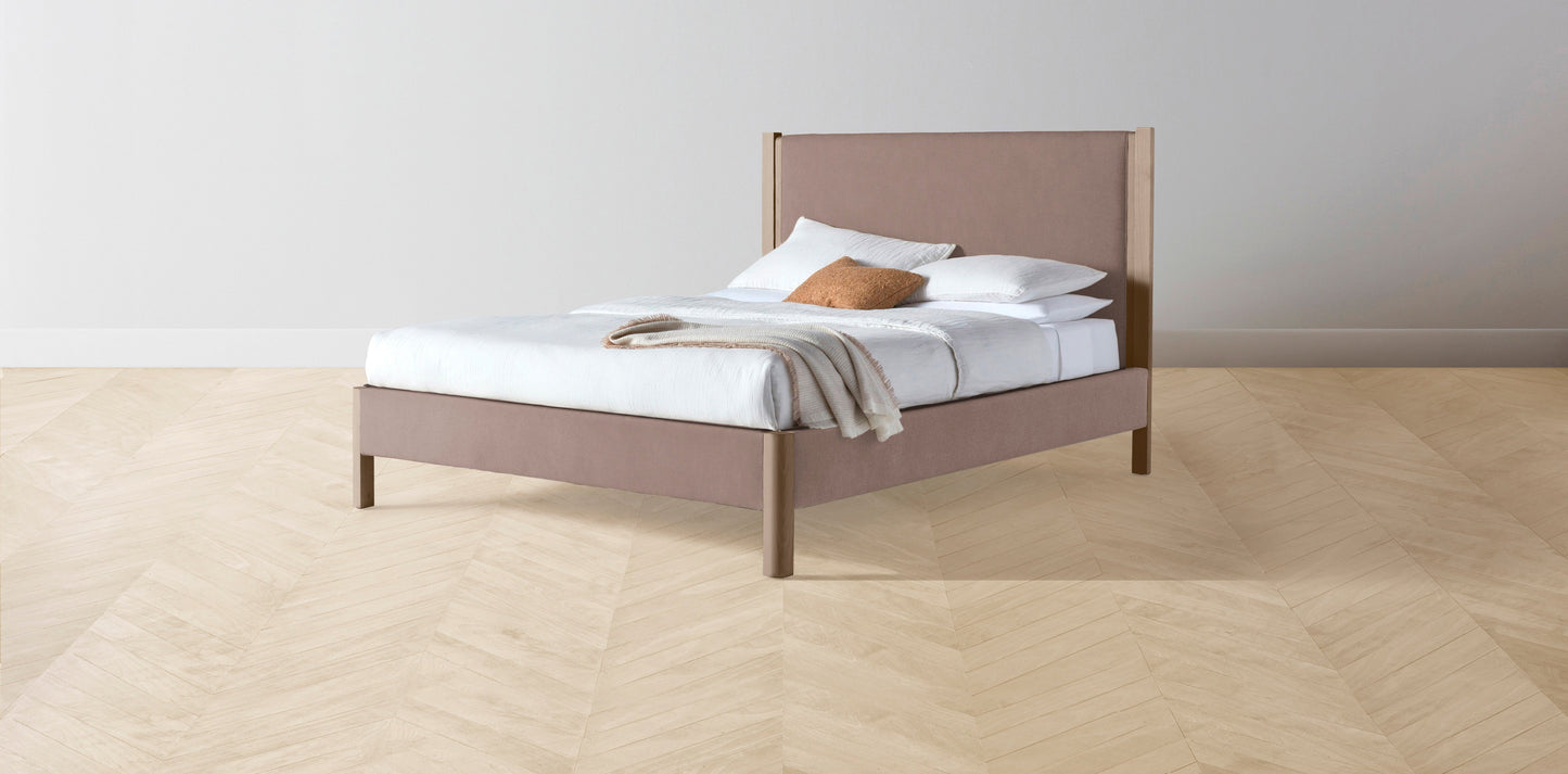 The Thompson - Mohair Peony Bed - 48" Headboard - Upholstered on reverse