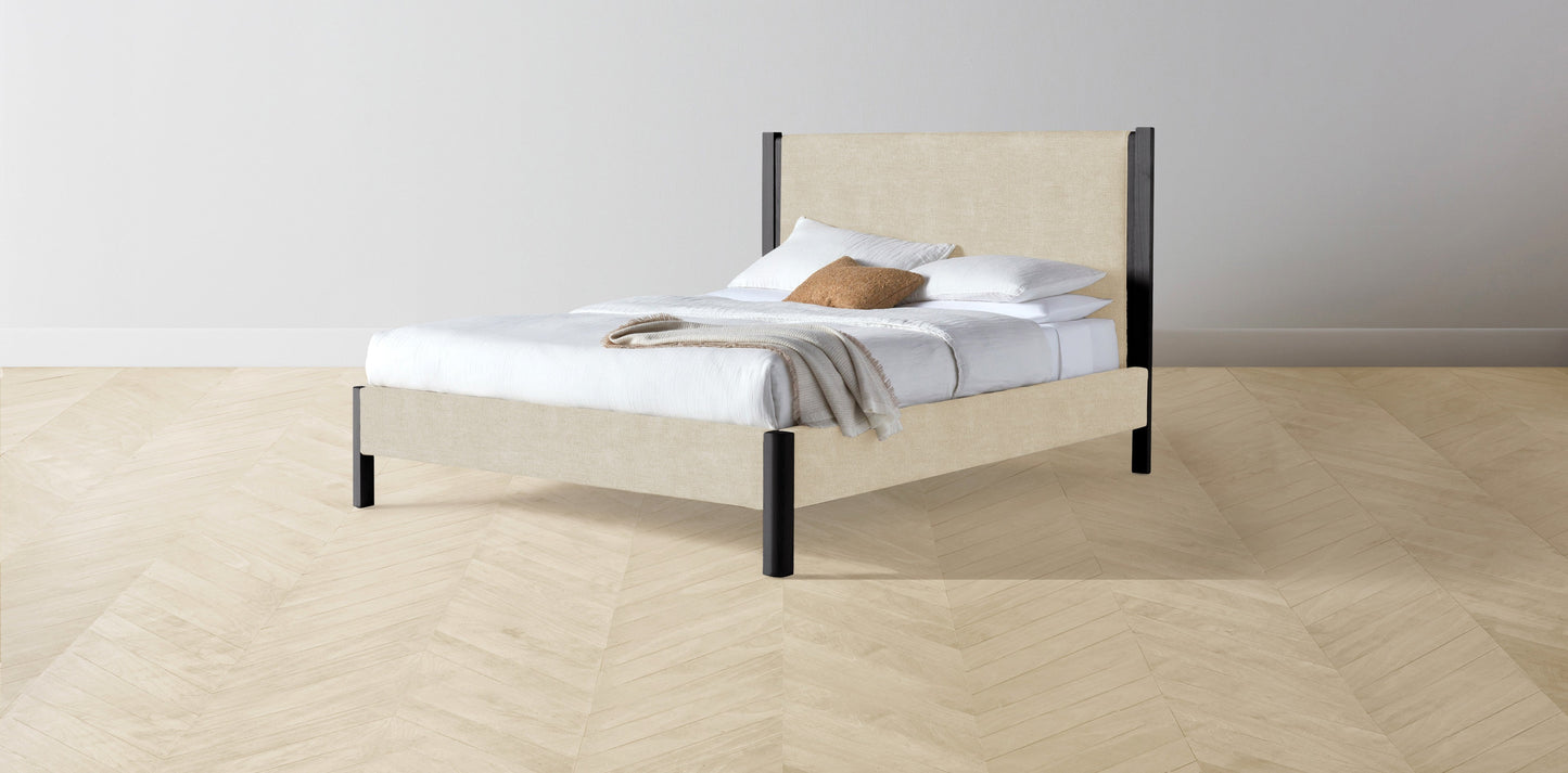 The Thompson - Performance Melange Weave Shell Bed - 48" Headboard - Upholstered on reverse