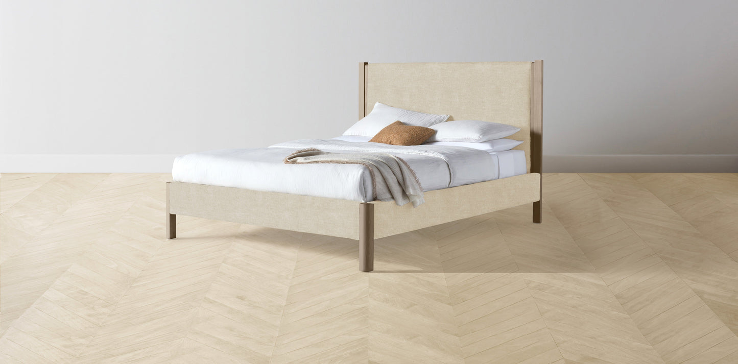 The Thompson - Performance Melange Weave Shell Bed - 48" Headboard - Upholstered on reverse