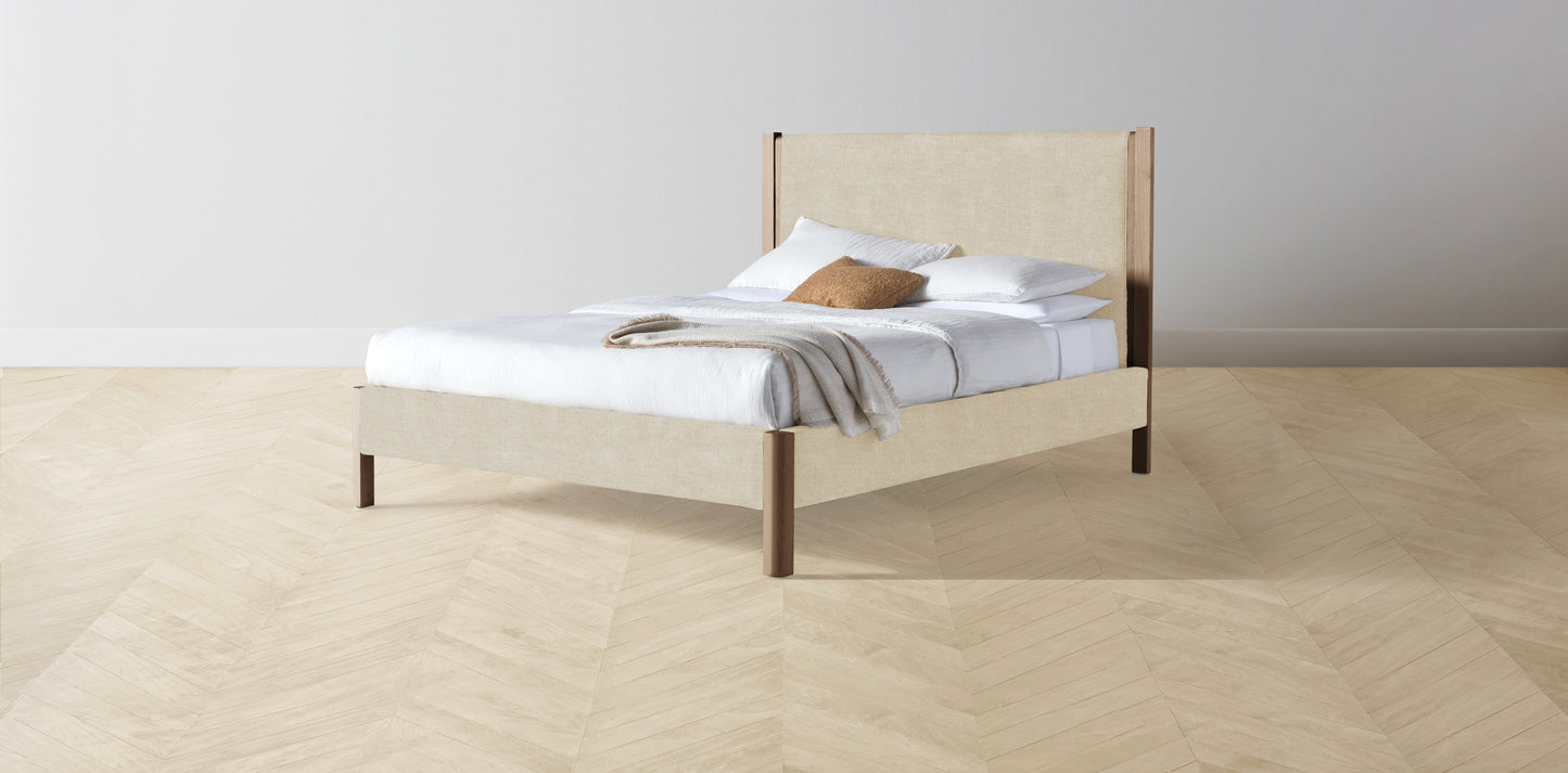 The Thompson - Performance Melange Weave Shell Bed - 48" Headboard - Upholstered on reverse