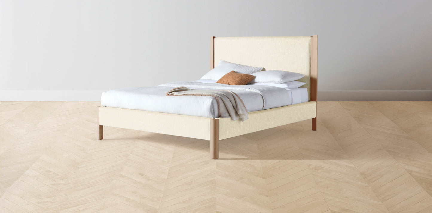 The Thompson - Performance Woven Chenille Desert Bed - 48" Headboard - Muslin on reverse