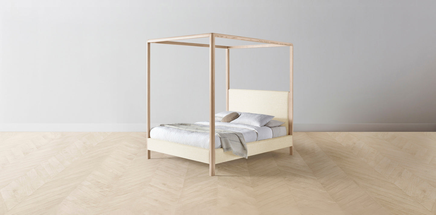 The Thompson - Performance Woven Chenille Desert Canopy Bed - 48" Headboard - Upholstered on reverse