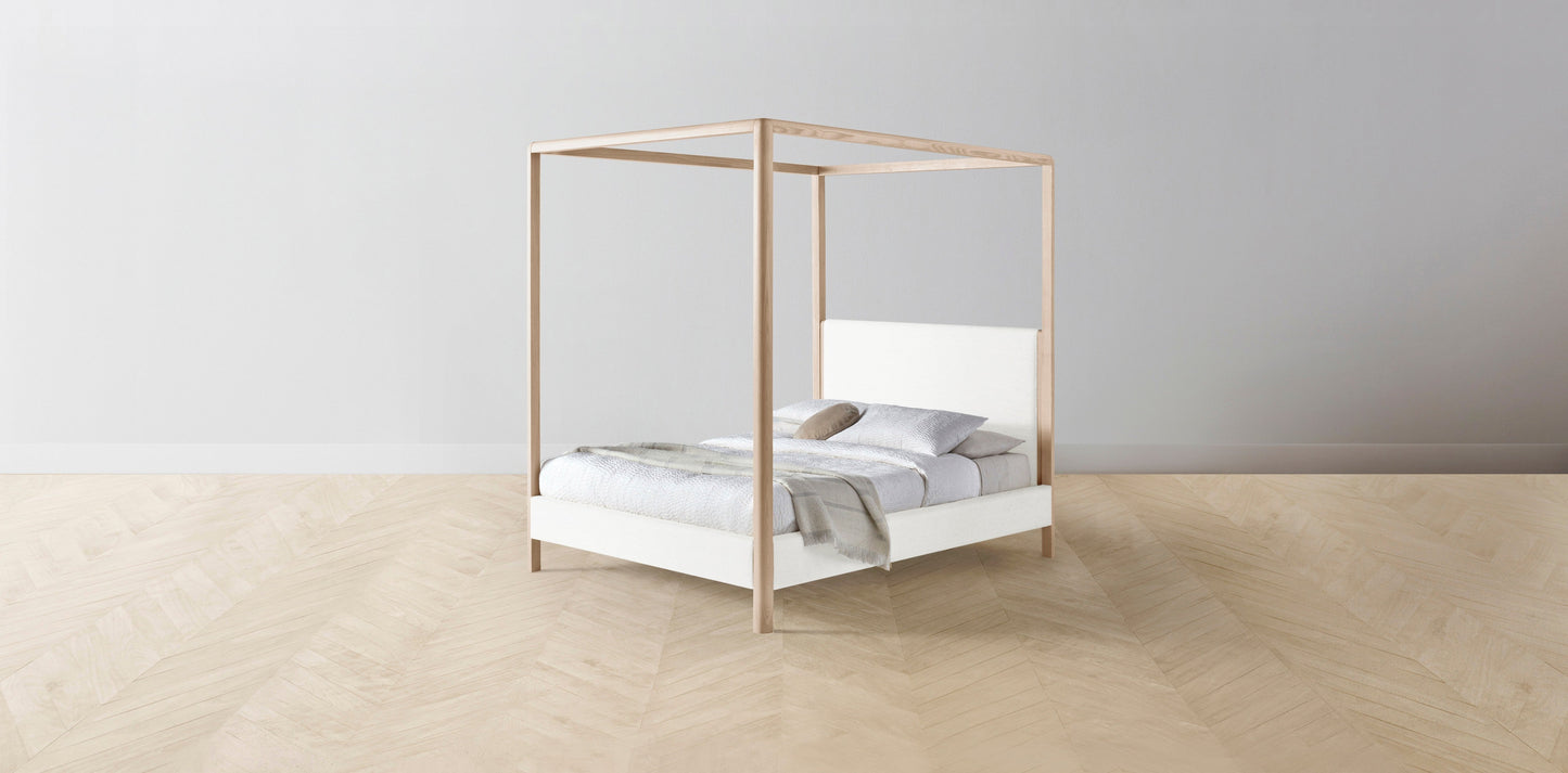 The Thompson - Performance Woven Chenille Lace Canopy Bed - 48" Headboard - Upholstered on reverse