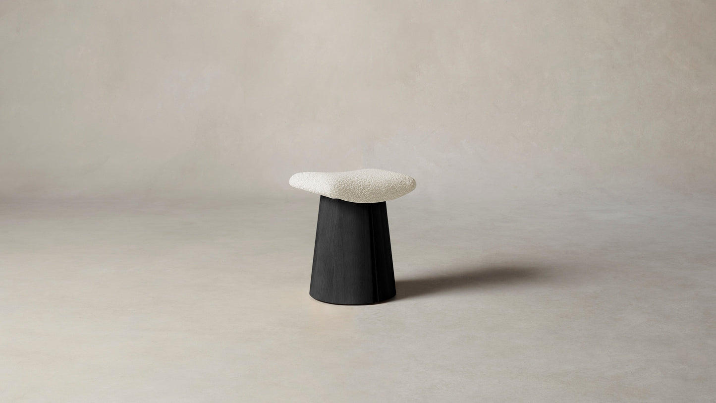 The Weston - Italian Bouclé White Accent Stool