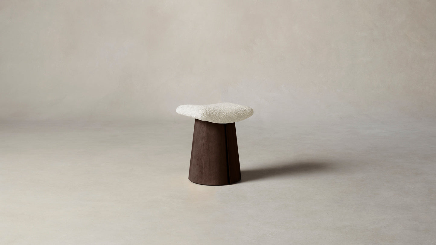 The Weston - Italian Bouclé White Accent Stool