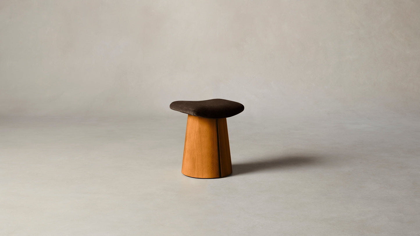 The Weston - Mohair Chocolate Accent Stool