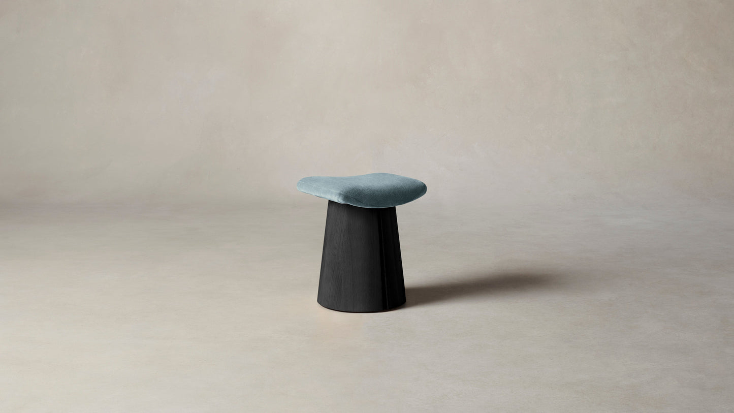 The Weston - Mohair Slate Blue Accent Stool