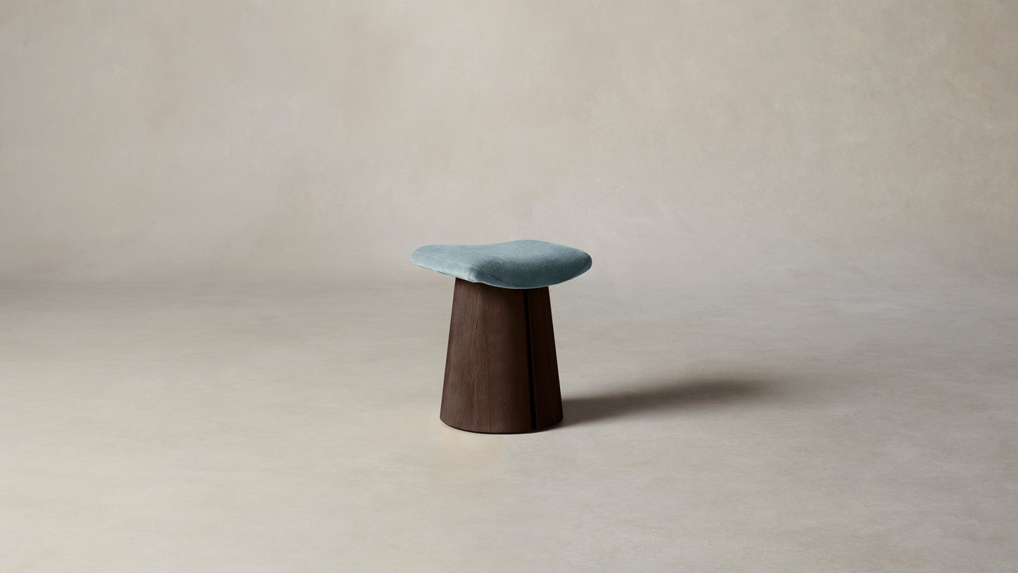 The Weston - Mohair Slate Blue Accent Stool