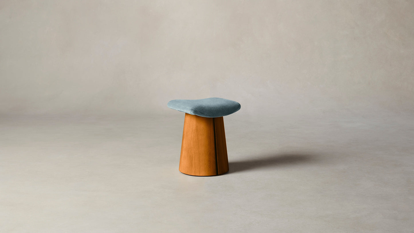 The Weston - Mohair Slate Blue Accent Stool