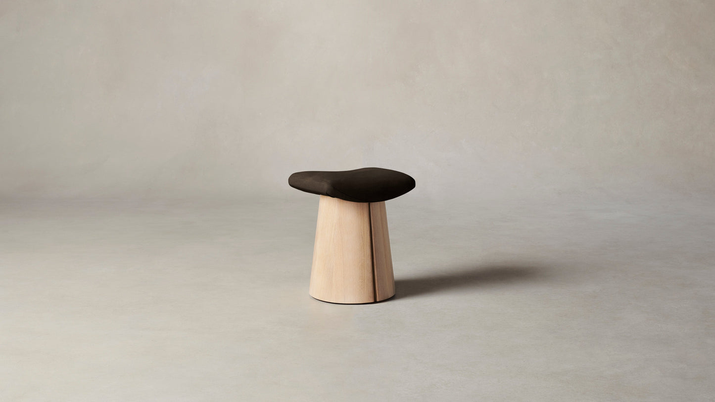 The Weston - Nubuck Leather Espresso Accent Stool