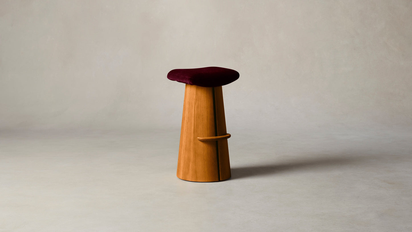 The Weston - Mohair Crimson Bar and Counter Stool