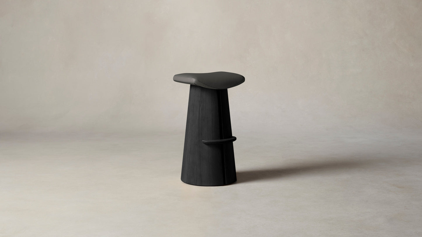 The Weston - Pebbled Leather Ash Bar and Counter Stool