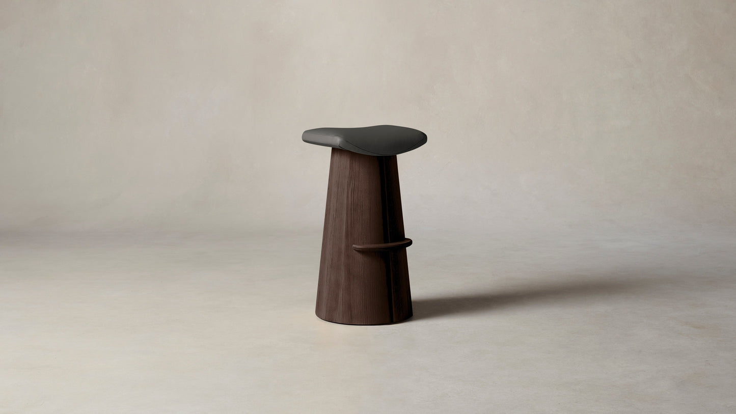 The Weston - Pebbled Leather Ash Bar and Counter Stool