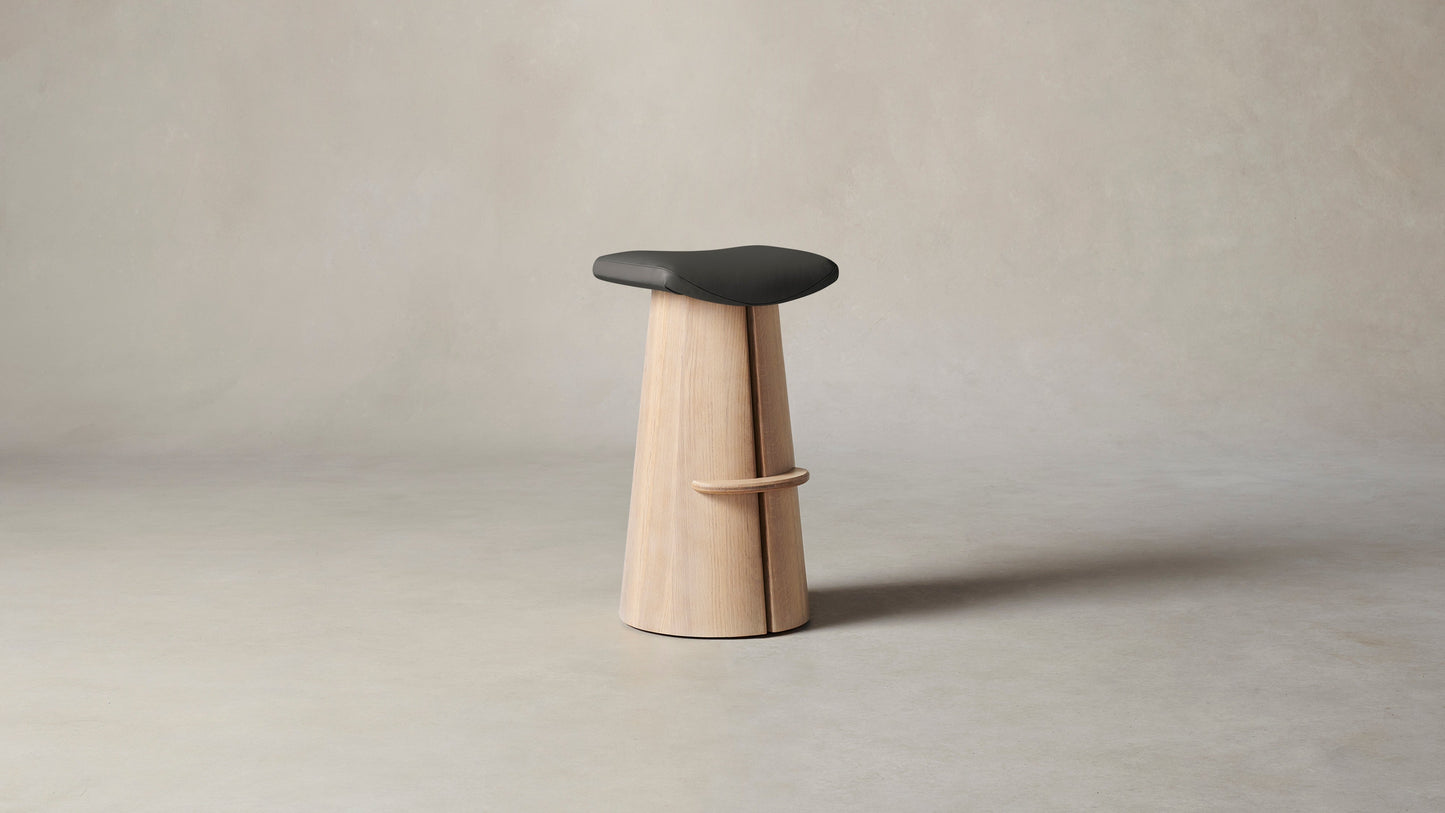 The Weston - Pebbled Leather Ash Bar and Counter Stool