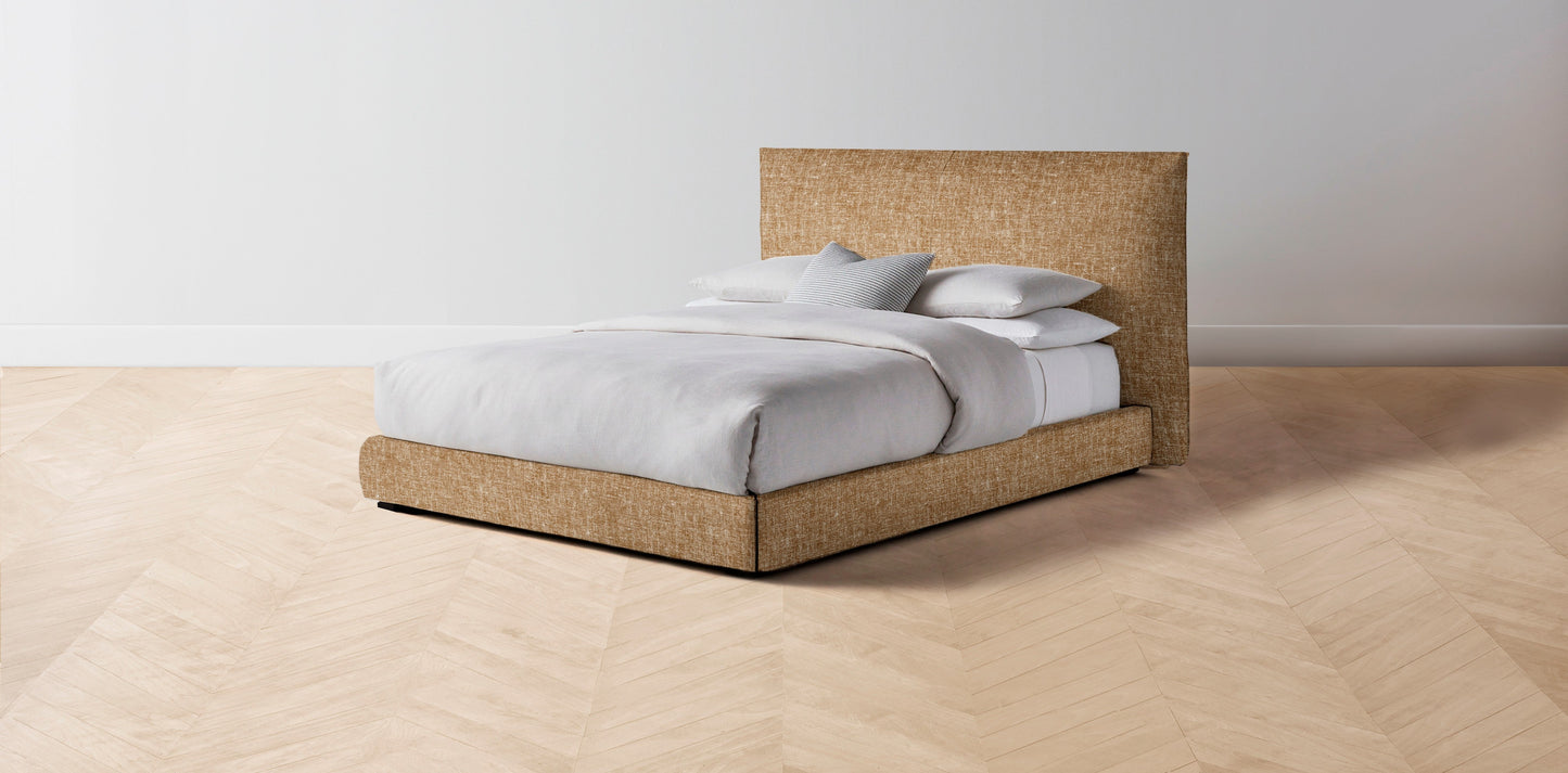 The Wythe - Belgian Linen Chai Bed - 50" Headboard - Muslin on reverse