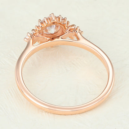 0.41 CT Round Cluster Moissanite Engagement Ring