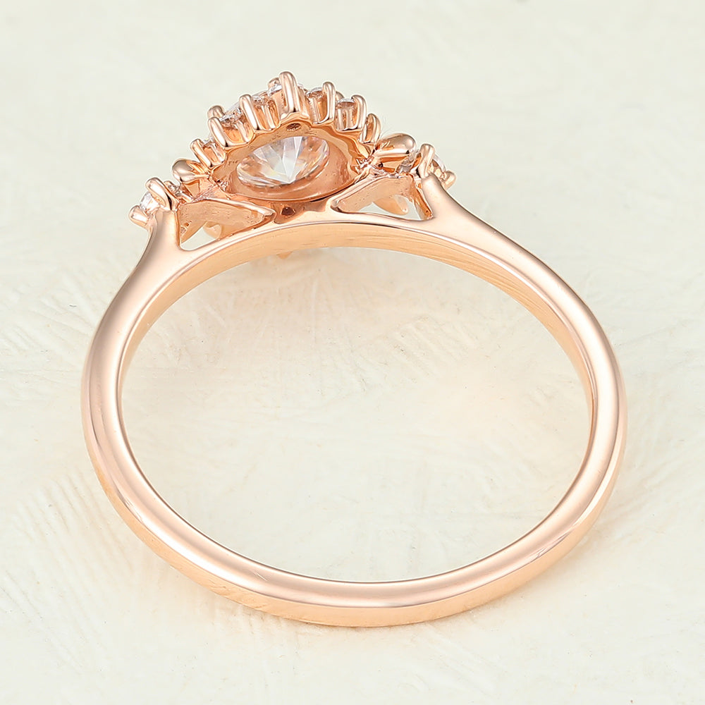 0.41 CT Round Cluster Lab-Grown Diamond Engagement Ring