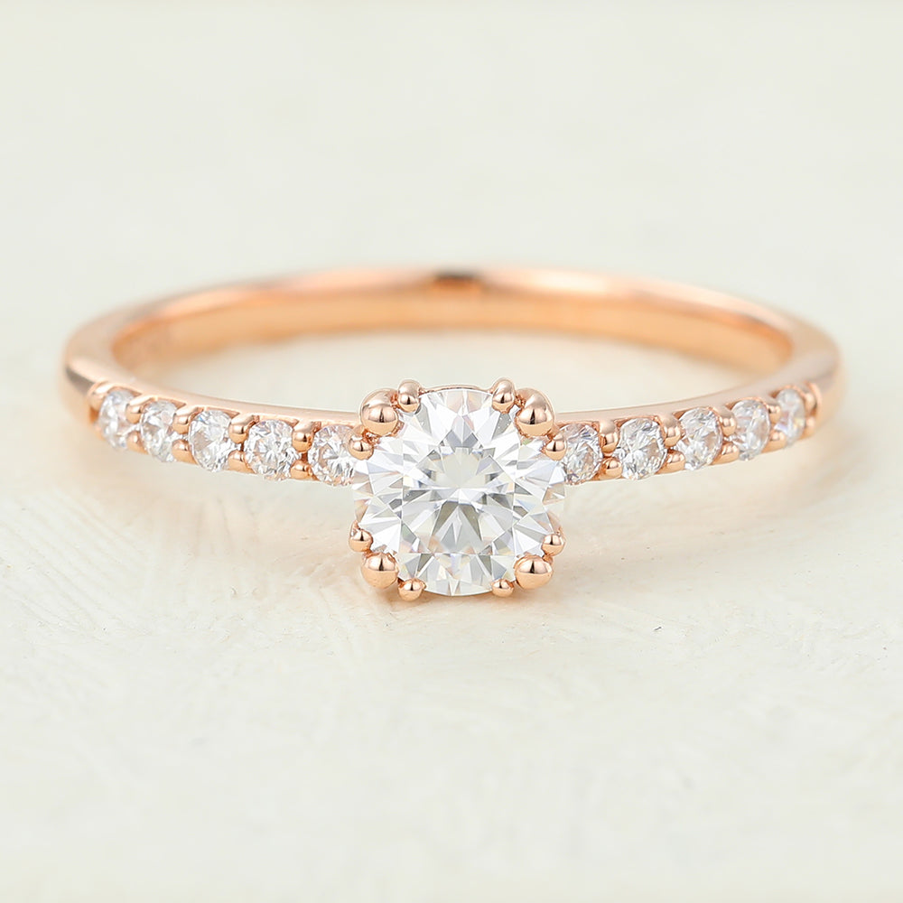 0.41 CT Round Pave Lab-Grown Diamond Engagement Ring