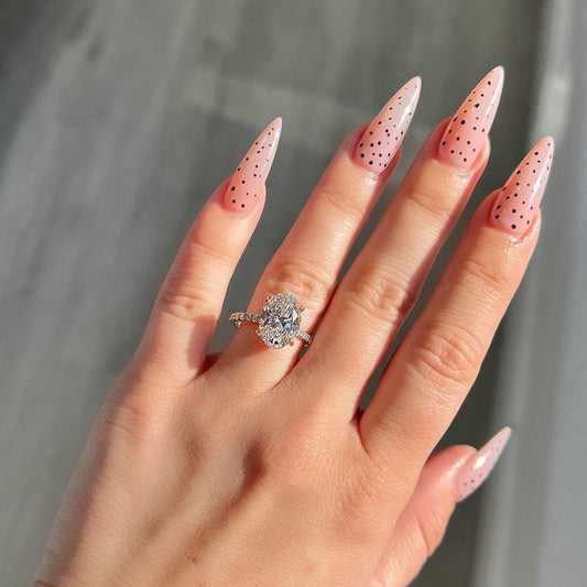 Stunning 3.50 CT Oval Moissanite Engagement Ring with Hidden Halo & Pave Design 1