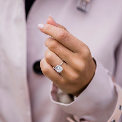 4.5 CT Cushion Solitaire Lab Grown Diamond Engagement Ring