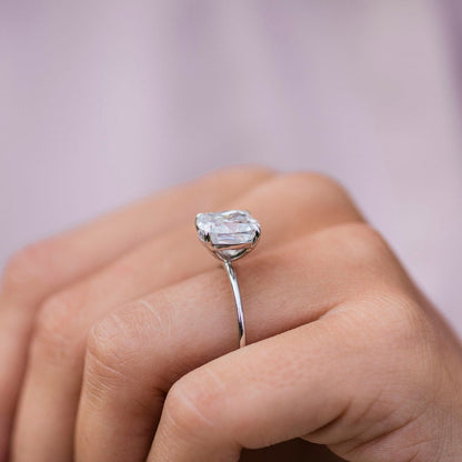4.5 CT Cushion Solitaire Lab Grown Diamond Engagement Ring