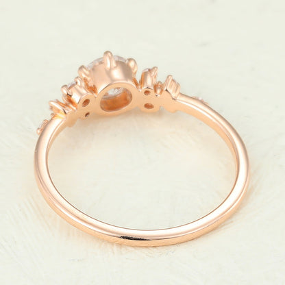 0.41 CT Round Cluster Moissanite Engagement Ring