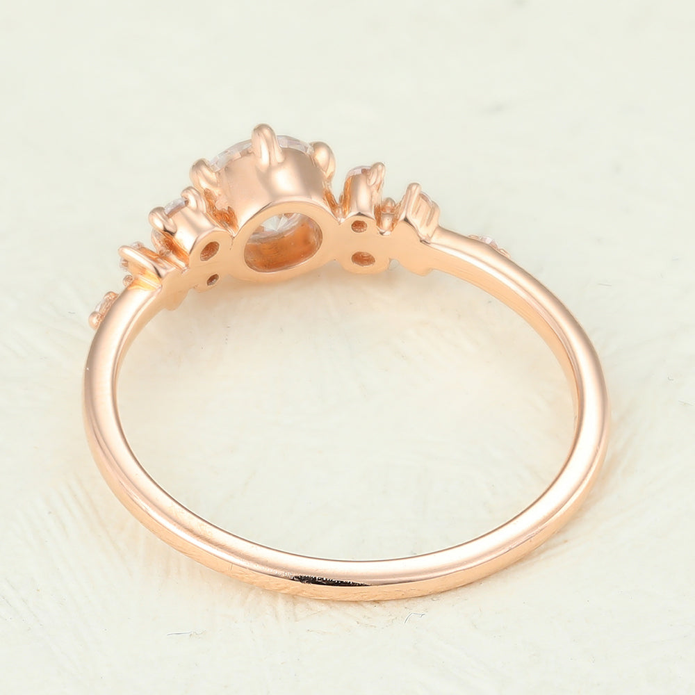 0.41 CT Round Cluster Lab-Grown Diamond Engagement Ring