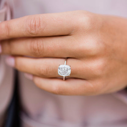 4.5 CT Cushion Solitaire Lab Grown Diamond Engagement Ring