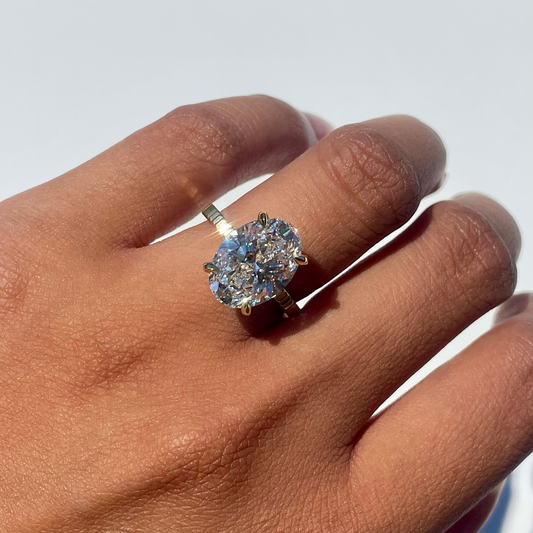 Stunning 5.23 CT Oval Moissanite Engagement Ring with Solitaire Design 4