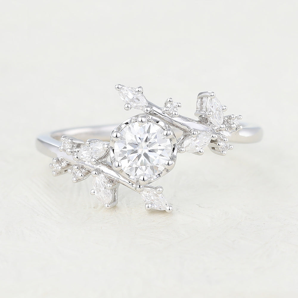 0.41 CT Round Cluster Lab-Grown Diamond Engagement Ring