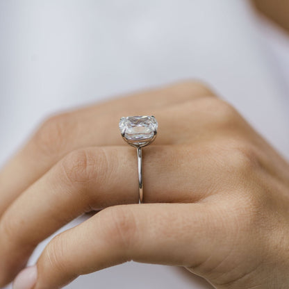 4.5 CT Cushion Solitaire Lab Grown Diamond Engagement Ring