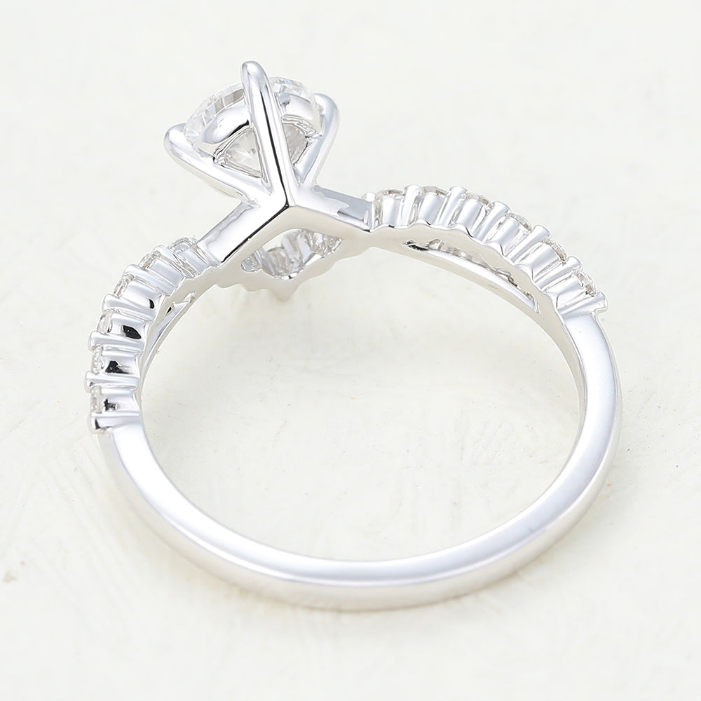 0.41 CT Round Pave & Split Shank Lab-Grown Diamond Engagement Ring