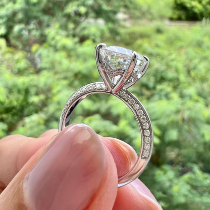 5.18 CT Oval Pave Lab Grown Diamond Engagement Ring