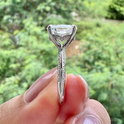 5.18 CT Oval Pave Lab Grown Diamond Engagement Ring